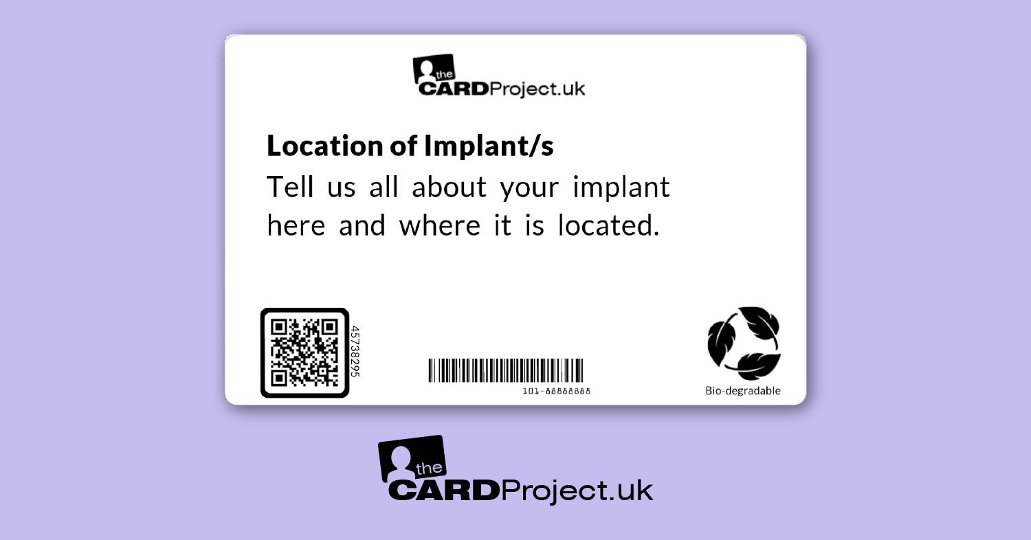 Metal Implant Mono ID Card  (REAR)